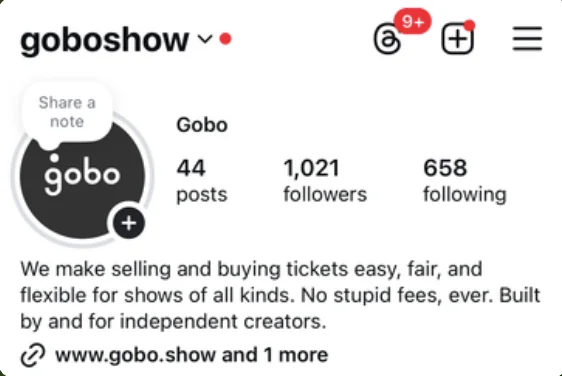 Josh's profile before — 1,021 followers