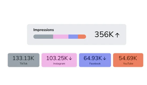 356K impressions across TikTok, Instagram, Facebook, and YouTube